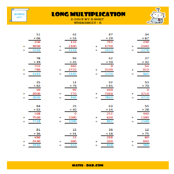 Long Multiplication - Math Dad